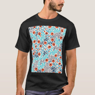Abstrakte farbige Rose: Vintage Blumen T-Shirt