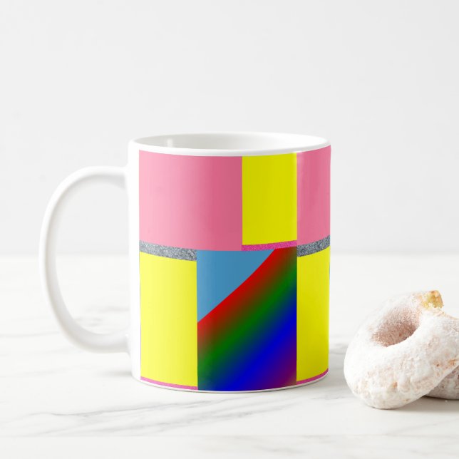Abstrakte farbige Tasse (Mit Donut)