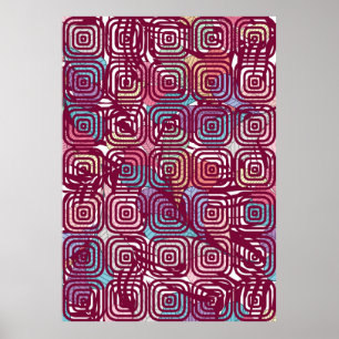 Abstrakte, farbige Vintage Illustration Poster