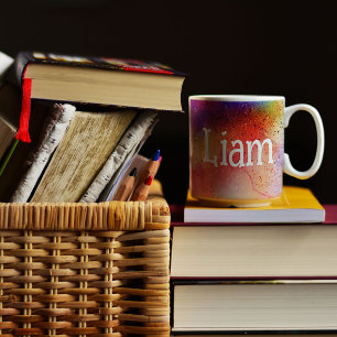 Abstrakte, farbige Wasserfarbenmuster Kaffeemaschi Kaffeetasse