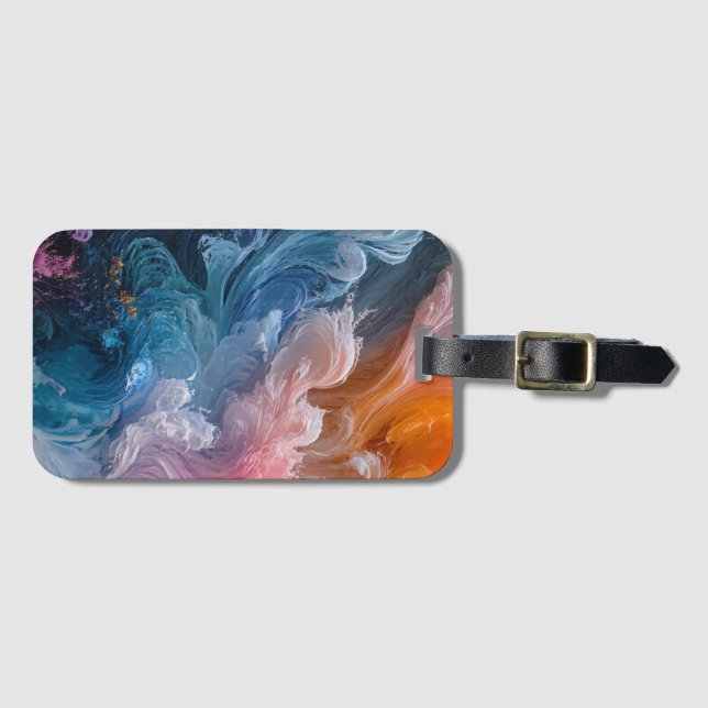 Abstrakte farbige Wirbel Gepäckanhänger (Vorderseite (Horizontal))