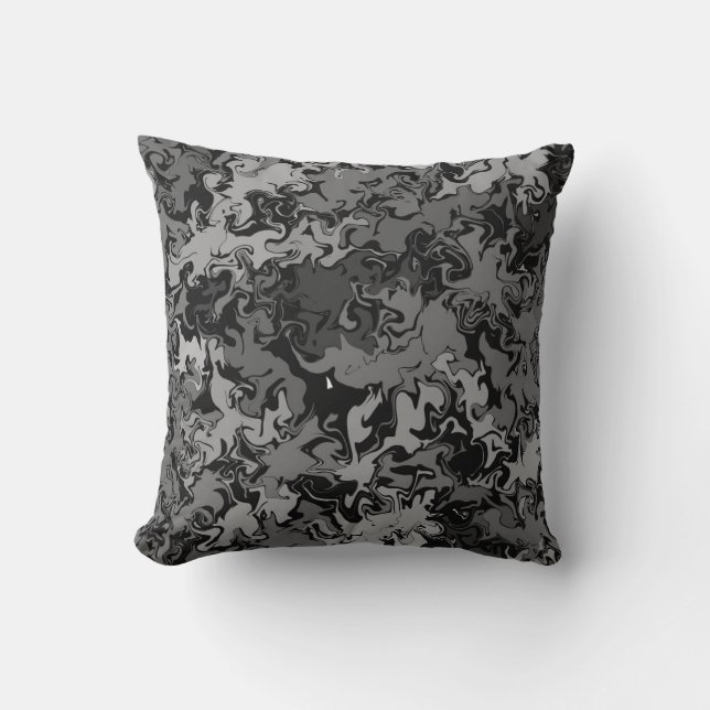 Abstrakte Farbige Wirbel / Schwarz und Weiß / Kissen (Vorderseite)