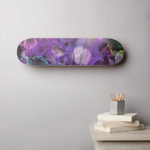 Abstrakte Farbigkeit Lila, rosa, Alkoholtupfer Kun Skateboard
