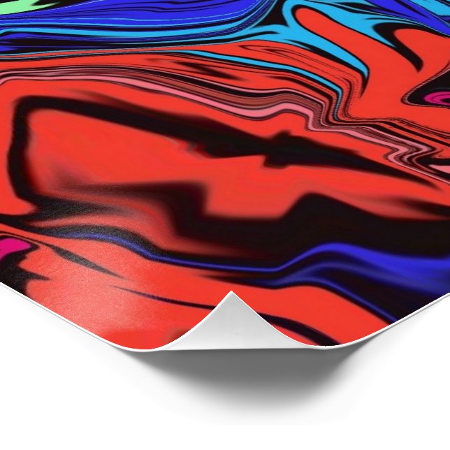 Abstrakte Farbigkeit, wirbelig / gespült / Poster (Ecke)