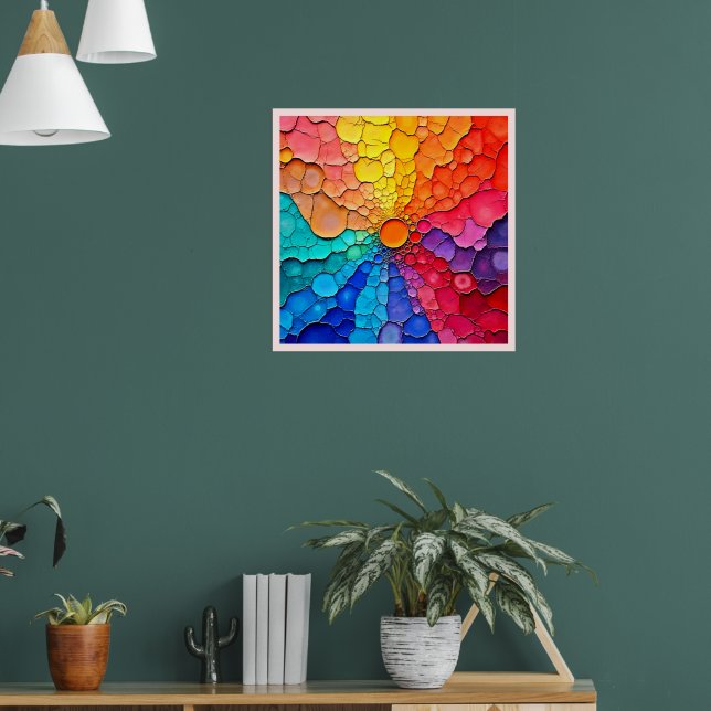Abstrakte Farbkreisel-Wirbel-Kunst Poster (Wohnzimmer 1)