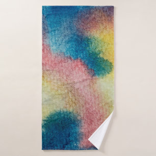 Abstrakte Farbkunst mit leuchtender Farbe und Aqua Badehandtuch