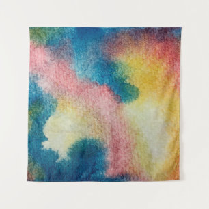 Abstrakte Farbkunst mit leuchtender Farbe und Aqua Wandteppich