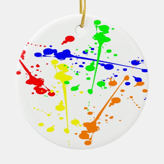 Abstrakte Farbkunst Paint splash Keramik Ornament (Vorne)