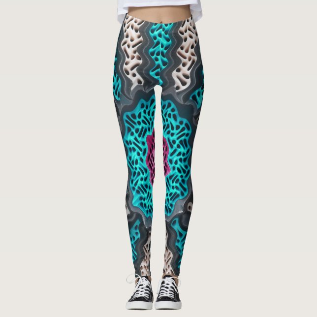 Abstrakte Farbmuster Leggings (Vorderseite)