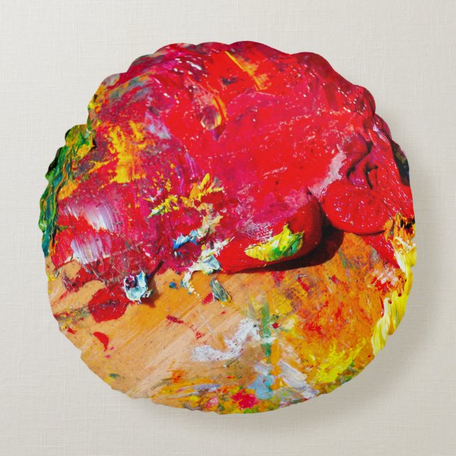 Abstrakte Farbpalette Rundes Kissen (Vorderseite)
