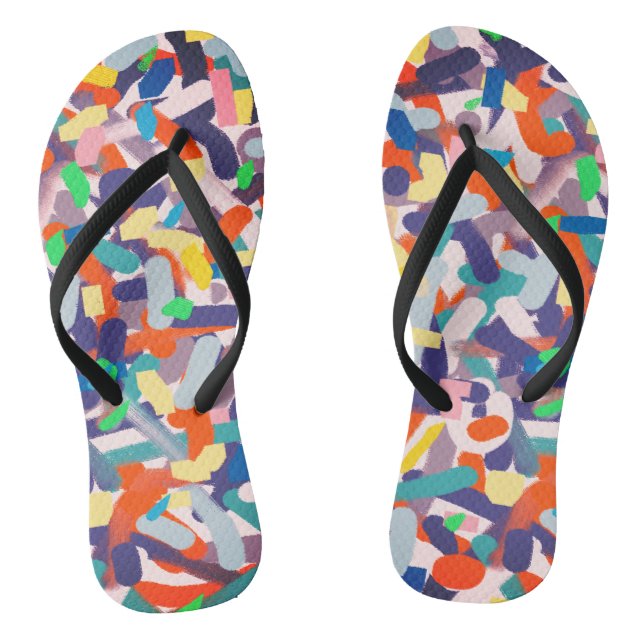 Abstrakte Farbpinsel Positive Flip Flops (Fußbett)