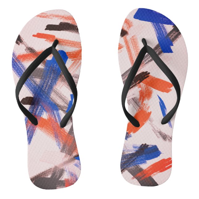 Abstrakte Farbpinsel Positive Flip Flops (Fußbett)