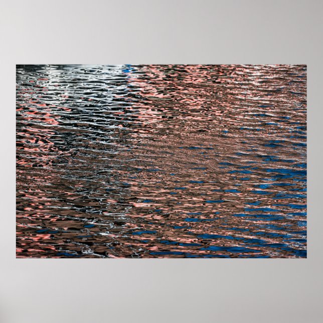 Abstrakte Farbposter mit Wasserreflexionen Poster (Vorne)