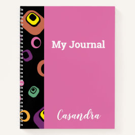 Abstrakte Farbpunkte im rosa Hintergrundblatt Notizbuch