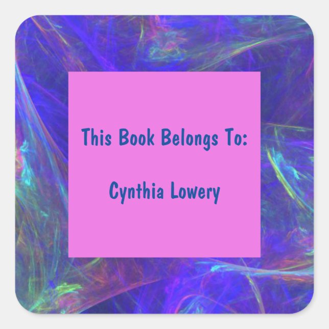 Abstrakte farbrosa Wirbel des kosmischen Aussehens Quadratischer Aufkleber (Vorderseite)