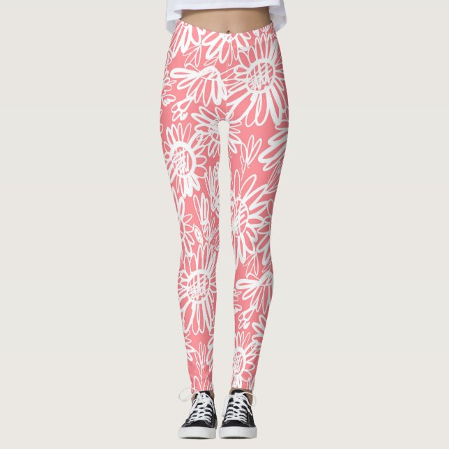 Abstrakte Farbskizze, monochrome Muster Leggings (Vorderseite)