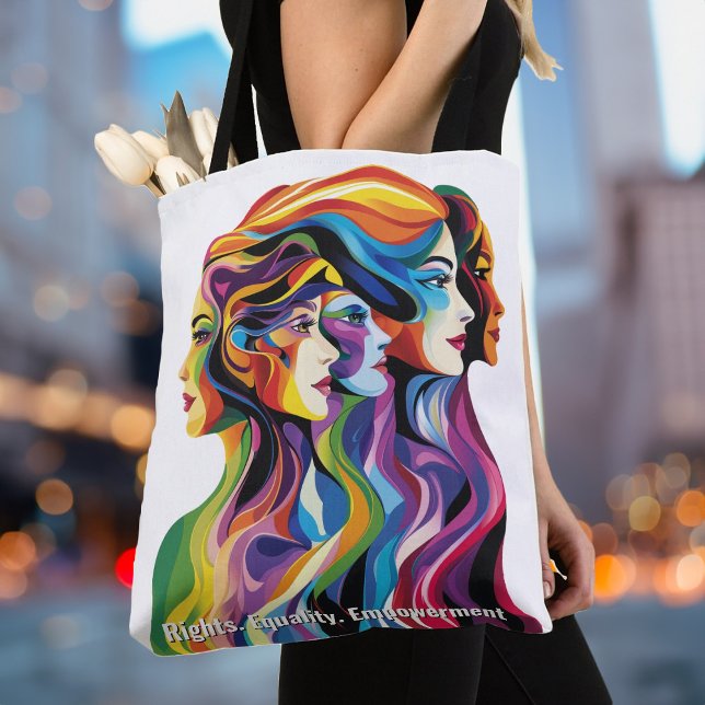 Abstrakte Farbtöne | Frauentag (Abstract Colorful Faces | Womens Day Tote Bag)