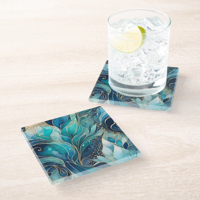 Abstrakte Farbtöne Kunst, Glas Untersetzer (Von Creator hochgeladen)