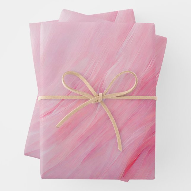 Abstrakte Farbtöne von Pink und Paint Strokes Geschenkpapier Set (Beispiel)