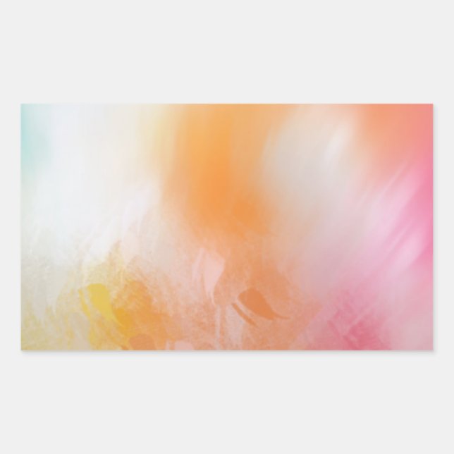 Abstrakte Farbvorlage Rosa Gelb Blau Rechteckiger Aufkleber (Vorderseite)