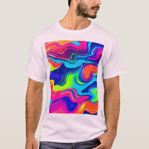 Abstrakte Farbwellen Kunst T-Shirt
