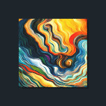 Abstrakte Farbwellen moderner Kunst Leinwanddruck<br><div class="desc">Dieses moderne abstrakte Design ist auffallend und macht mit seinen reichen Juwelenfarben und Wellen der Textur eine wahre Aussage. Lebhaft und atemberaubend. Erstellt von der einfachen Farmhouse Press.</div>