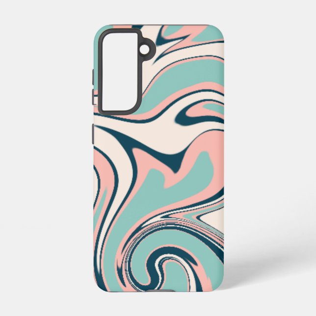 Abstrakte Farbwellen Samsung Galaxy Hülle (Rückseite)