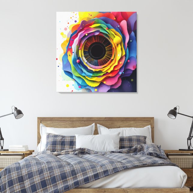 Abstrakte Farbwerthalterung Leinwanddruck (Insitu (Schlafzimmer))
