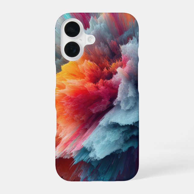 Abstrakte Farbxplosion Modern iPhone 16 Hülle (Rückseite)