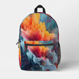 Abstrakte Farbxplosion Zeitgenössische Kunst Bedruckter Rucksack