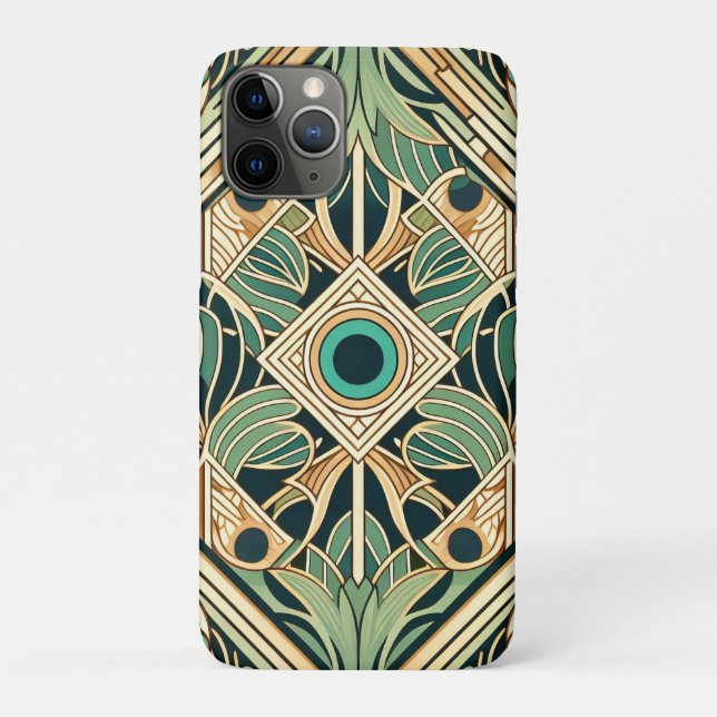 Abstrakte Federn aus Gold und Grün Case-Mate iPhone Hülle (Rückseite)