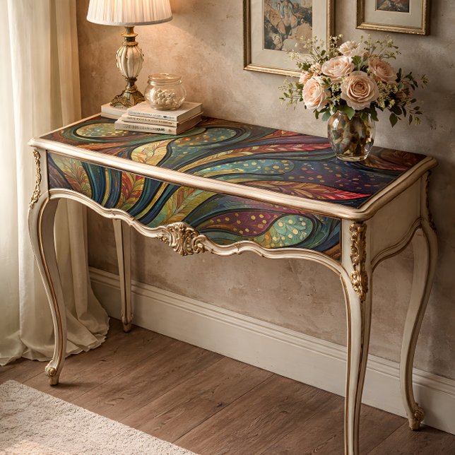 Abstrakte Federn aus Hartglas Seidenpapier (Stained Galss Abstract Feathers Decoupage Tissue Paper)