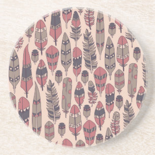 Abstrakte Federn: farbenfroher Vintager Hintergrun Getränkeuntersetzer