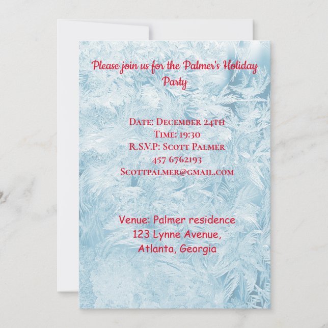 Abstrakte Federn und Schneeflocken Einladung (Vorderseite)