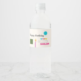 Abstrakte Festtage Moderne Kunst Geburtstag Wasserflaschenetikett