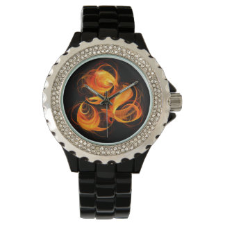 Abstrakte Feuerball-Kunst Armbanduhr