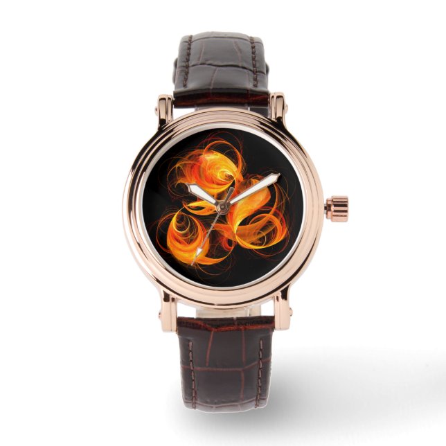 Abstrakte Feuerball-Kunst Armbanduhr (Vorderseite)