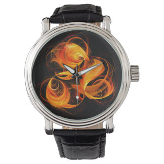 Abstrakte Feuerball-Kunst Armbanduhr