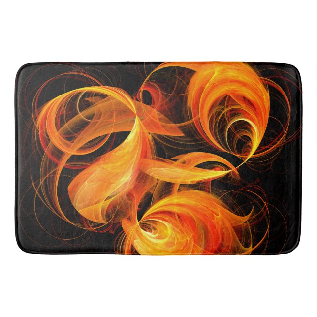 Abstrakte Feuerball-Kunst Badematte (Vorderseite)