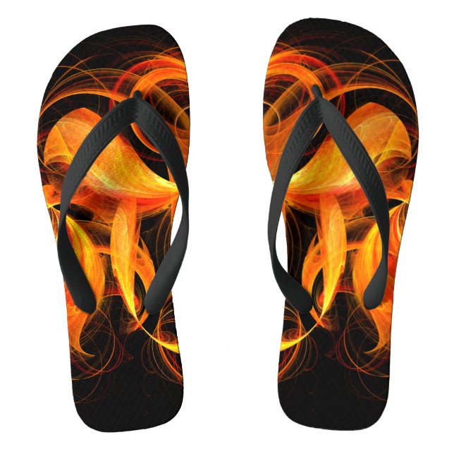 Abstrakte Feuerball-Kunst Flip Flops (Fußbett)