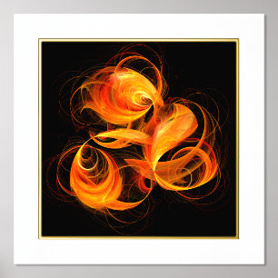 Abstrakte Feuerball-Kunst Foliendrucke