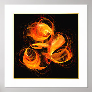 Abstrakte Feuerball-Kunst Foliendrucke