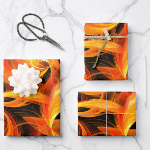 Abstrakte Feuerball-Kunst Geschenkpapier Set