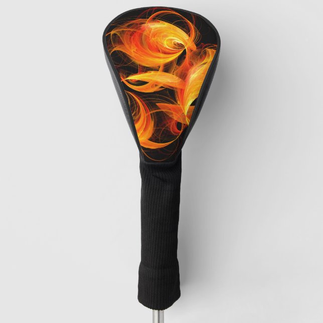 Abstrakte Feuerball-Kunst Golf Headcover (Vorderseite)