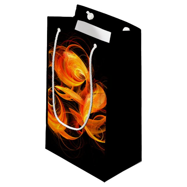 Abstrakte Feuerball-Kunst Kleine Geschenktüte (Vorderseite Schrägansicht)