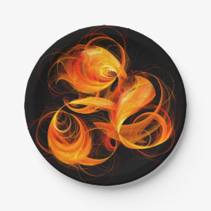 Abstrakte Feuerball-Kunst Pappteller