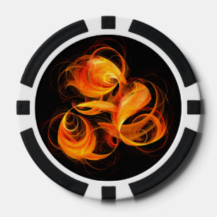Abstrakte Feuerball-Kunst Pokerchips