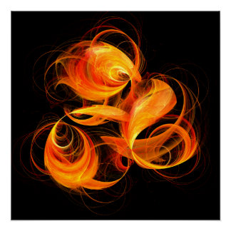 Abstrakte Feuerball-Kunst Poster