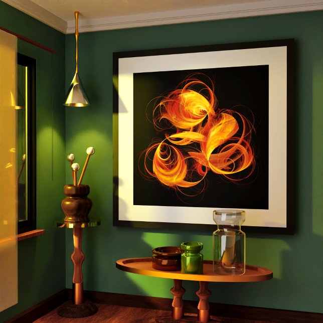 Abstrakte Feuerball-Kunst Poster (Fireball Abstract Art Poster)