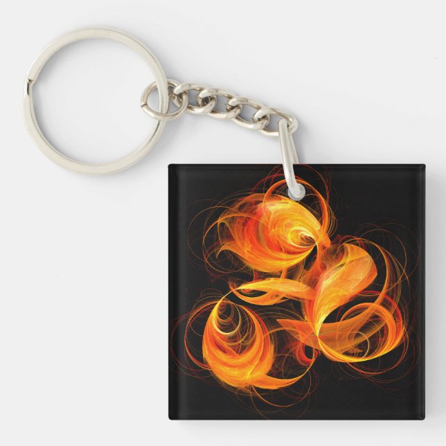 Abstrakte Feuerball-Kunst Schlüsselanhänger (Vorderseite)